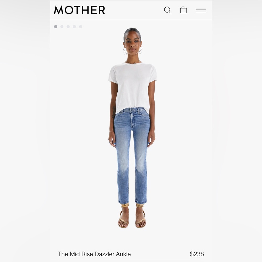 MOTHER The Mid Rise Dazzler Ankle Jeans - 27